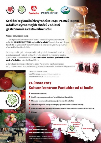 Setkání regionálních výrobců Kraje Pernštejnů a dalších významných aktérů v oblasti gastronomie a cestovního ruchu